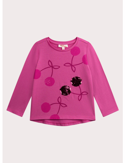 T-shirt rose imprimé cerise pour fille