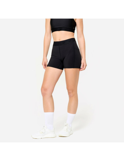 Short de fitness training avec ceinture élastiquée, noir