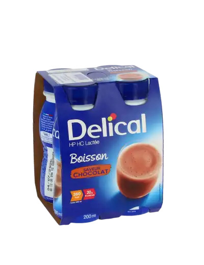 Delical Boisson Hp Hc Lactée Nutriment Chocolat 4 Bouteilles/200ml