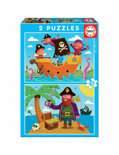 2 puzzles de 20 pièces Pirates