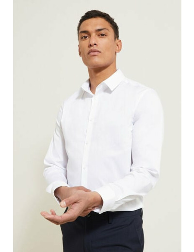 Chemise regular unie en polyamide - Blanc