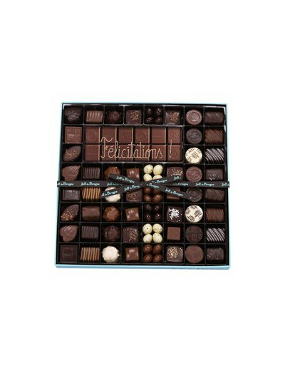 Boite chocolats assortis et tablette chocolat au lait 38% personnalisée