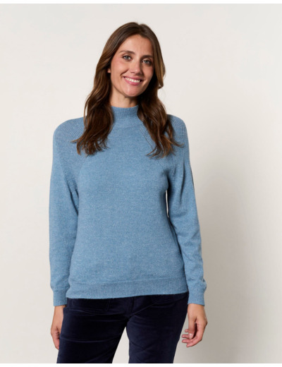 Pull fin uni BLEU Femme