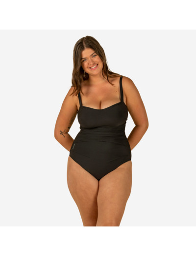 Maillot de bain 1 pièce femme gainant à effet ventre plat DORA NOIR