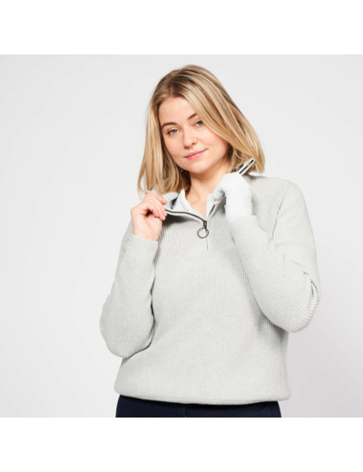 Pull golf 1/2 ZIP Femme - MW500 gris