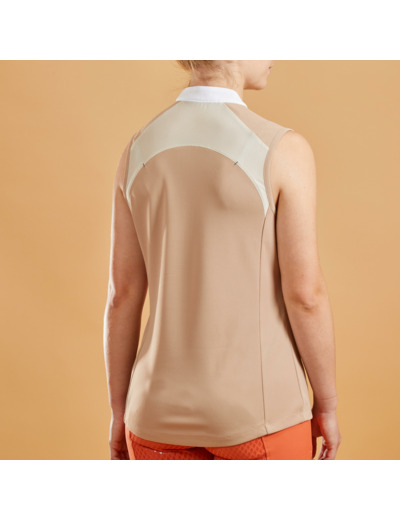 Débardeur équitation femme 500 MESH nougat