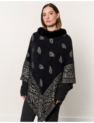 Poncho uni NOIR Femme