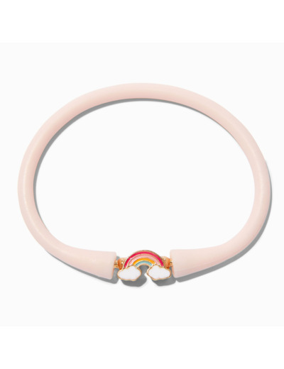 Bracelet en silicone arc-en-ciel rose pastel