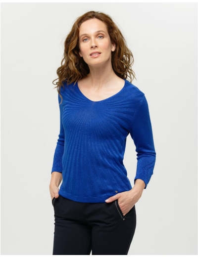 Pull bleu irisé chic