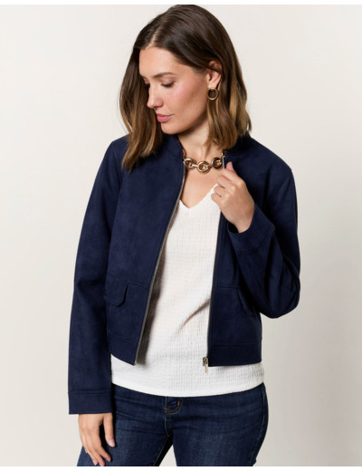 Veste courte unie MARINE Femme