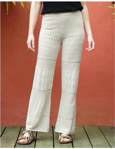 Pantalon crochet beige