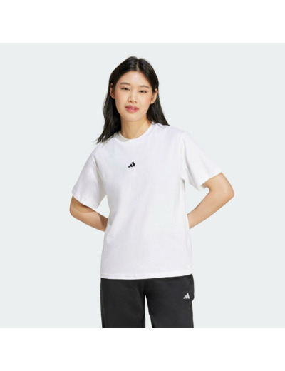 T-shirt de fitness en coton femme, blanc