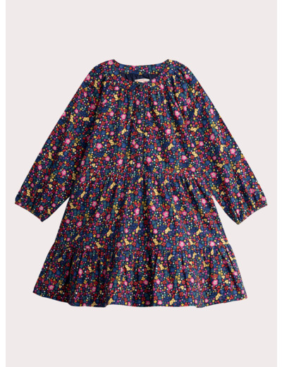 Robe marine imprimé fleuri coloré pour fille