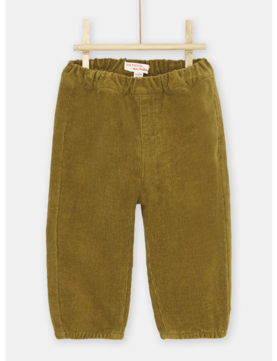 Pantalon en velours vert olive bébé garçon