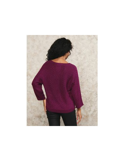 Pull ample irisé violet