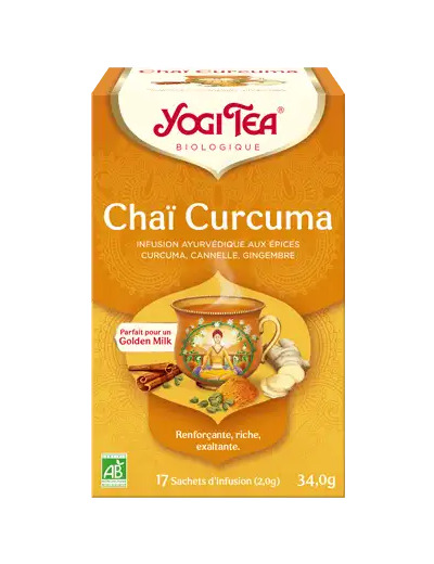 Yogi Tea Tisane Ayurvédique Chaï Curcuma Bio 17 Sachets/2g