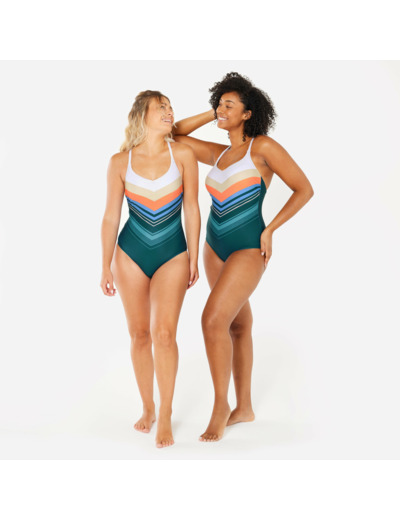 Maillot de bain 1 pièce natation Femme - Lila heri bleu