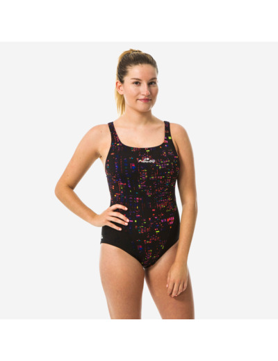 Maillot de bain de natation une pièce femme résistant au chlore Kamiye imo noir