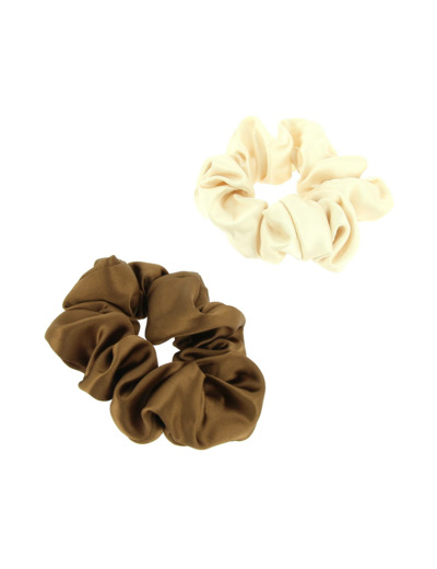 Chouchou effet satin beige et...