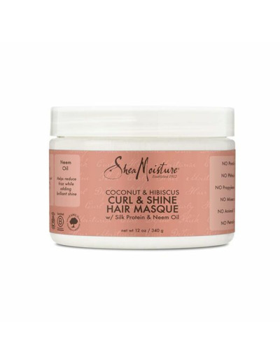 shea moisture coconut & hibiscus curl & shine hair masque 12oz