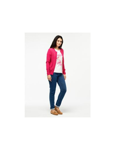 Gilet filet fuchsia