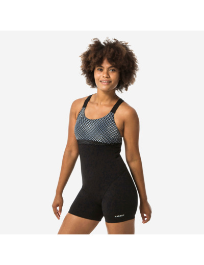 Maillot de bain 1 pièce shorty Aquagym-Aquabike femme Elea Bul noir gris