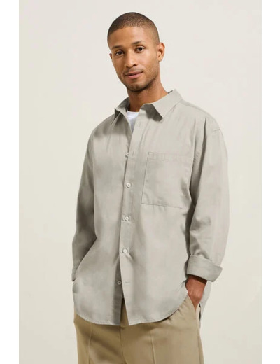 Chemise en coton twill - Gris moyen