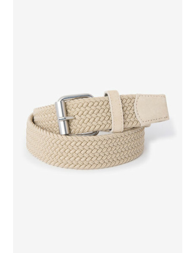 Ceinture élastiquée à boucle - Beige