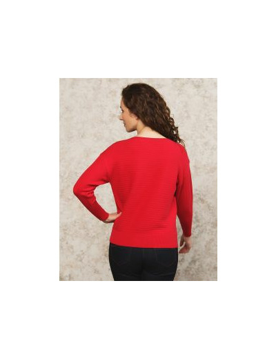 Pull maille rouge