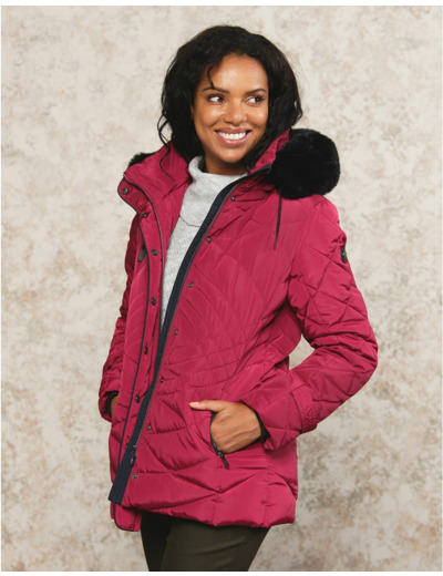 Parkas mi- longue fushia