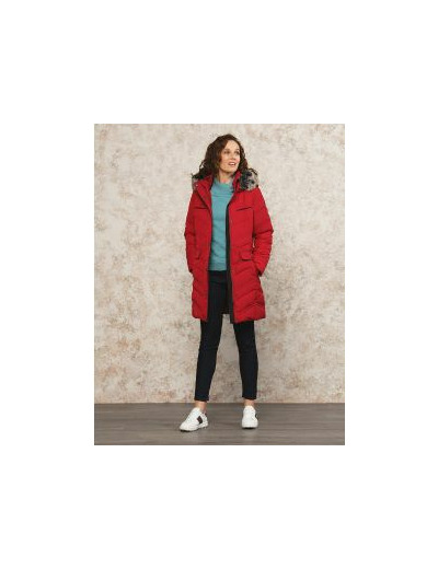 Parka longue rouge