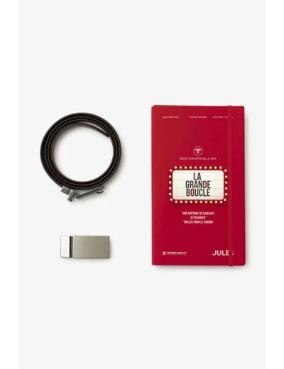 Coffret ceinture réversible avec plaque et boucle - Noir