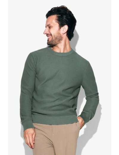 Pull col rond jeux de points - Vert Clair