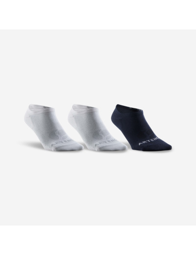 CHAUSSETTES DE SPORT BASSES ARTENGO RS 160 BLANC MARINE LOT DE 3