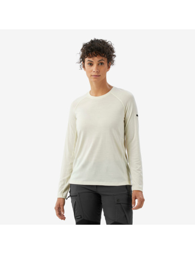 T-shirt manches longues en laine mérinos femme, Merino Resist undyed