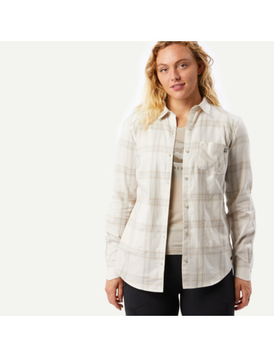 Chemise manches longues à carreaux - femme - Travel 500