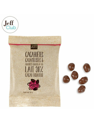 CACAHUÈTES CARAMÉLISÉES ENROBÉES DE CHOCOLAT AU LAIT - 50 g