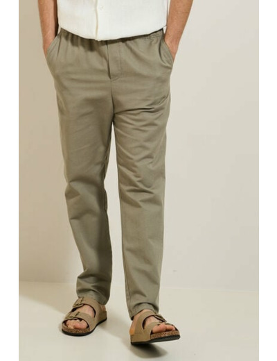 Pantalon jogger contenant du lin - Vert clair