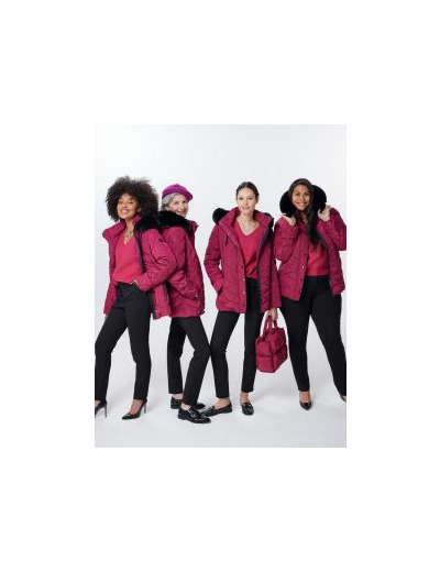 Parkas mi- longue fushia