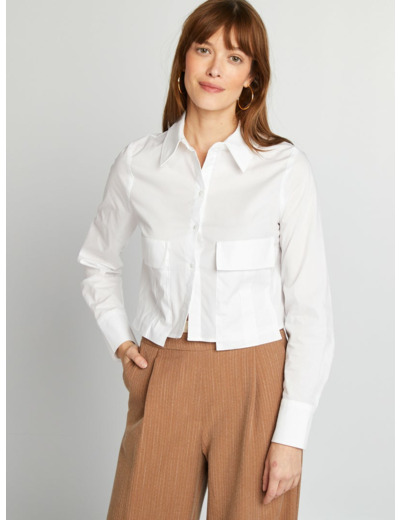 Chemise crop - BLANC