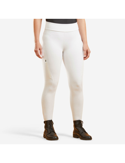 Legging de concours équitation fullgrip Femme - 500 blanc