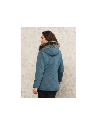 Parkas bleu à capuche