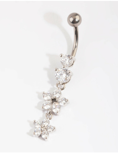 Titanium Floral Belly Bar