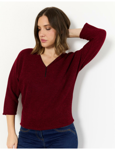 Pull fin uni BORDEAUX Femme