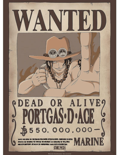 ABYSTYLE GBEye - ONE PIECE Poster Wanted Ace (52x38cm)