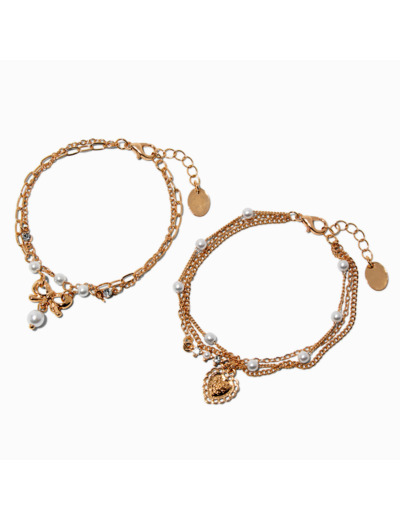 Gold-tone Uptown Multi-Strand Bracelets - 2 Pack