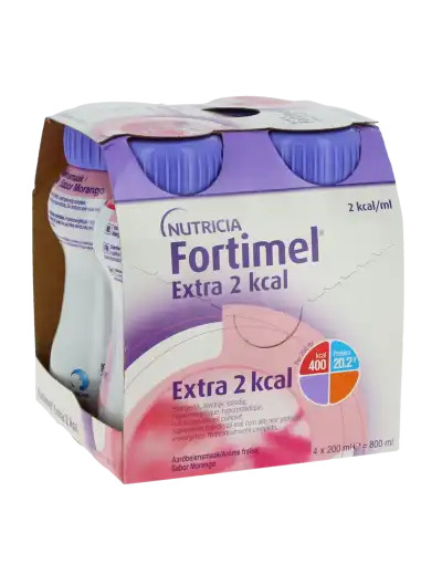 Fortimel Extra 2 Kcal Nutriment Fraise 4 Bouteilles/200ml