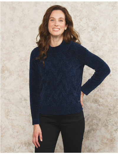 Pull chenille marine