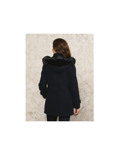 Manteau laine marine