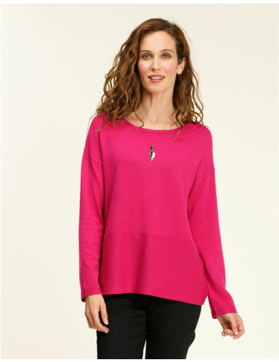 Pull tunique fuchsia